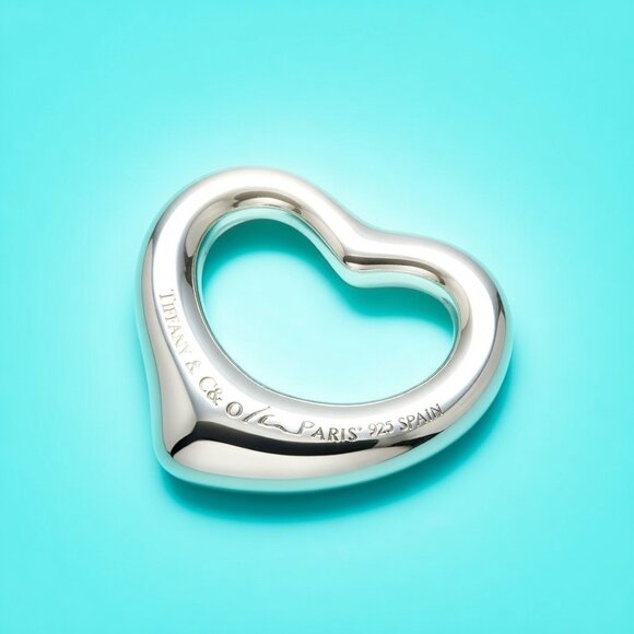 Spain Tiffany & Co. Elsa Peretti Sterling Silver .925 Open Heart Pendant
